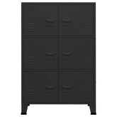 29.5x15.7x45.3 Industrial Storage Chest in Black Metal